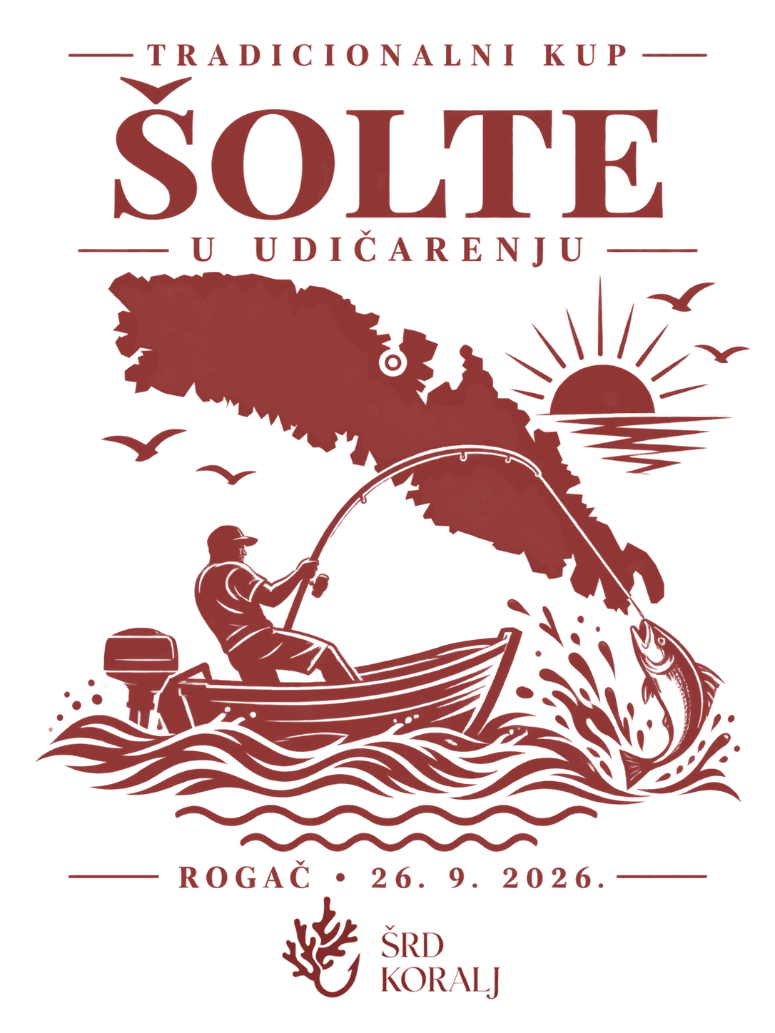 Plakat Tradicionalnog Kupa Šolte u udičarenju, Rogač 26. 9. 2026.